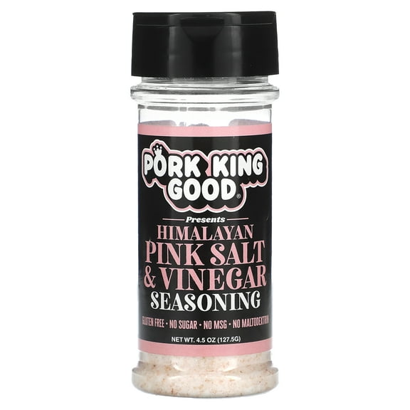 Pork King Good Himalayan Pink Salt & Vinegar Seasoning for Cooking and Popcorn Seasoning - Keto Friendly, Paleo, No MSG, Gluten Free
