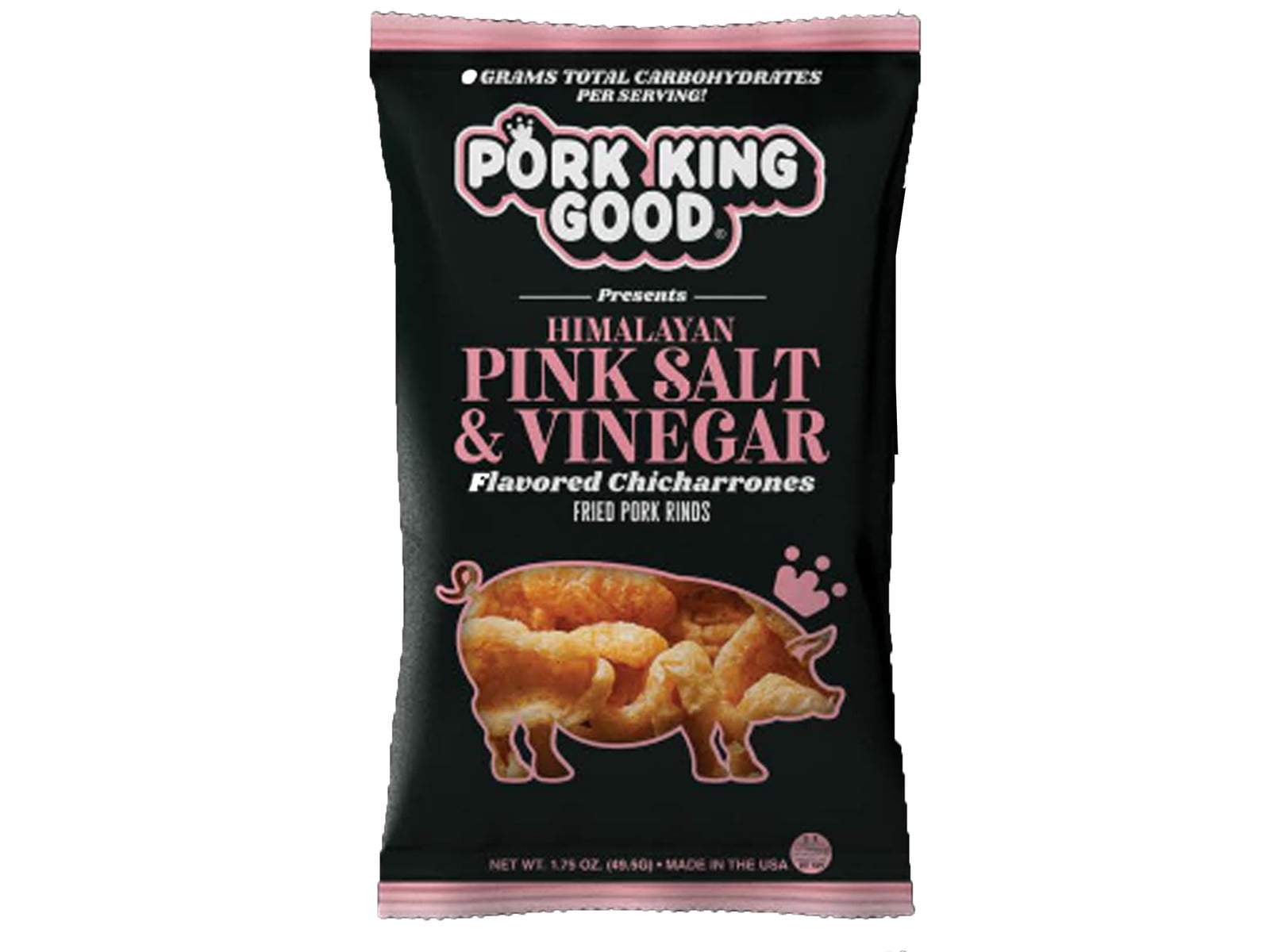 Pork King Good Pink Salt & Vinegar Pork Rinds (Chicharrones) Keto