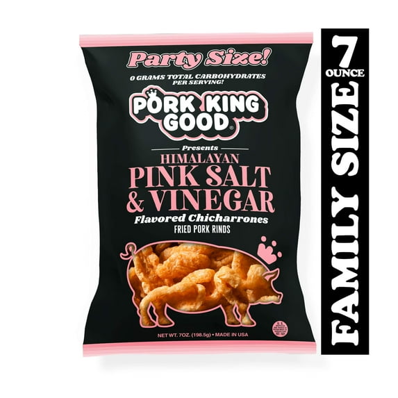 Pork King Good Pork Rinds Hot Salt & Vinegar 7 oz (Pack Of 6)