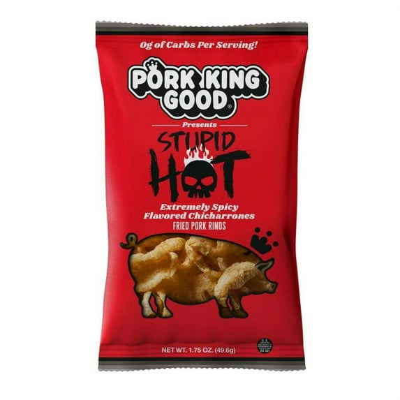 Pork King Good Pork Rinds - Stupid Hot Size: 1.75 oz Bag