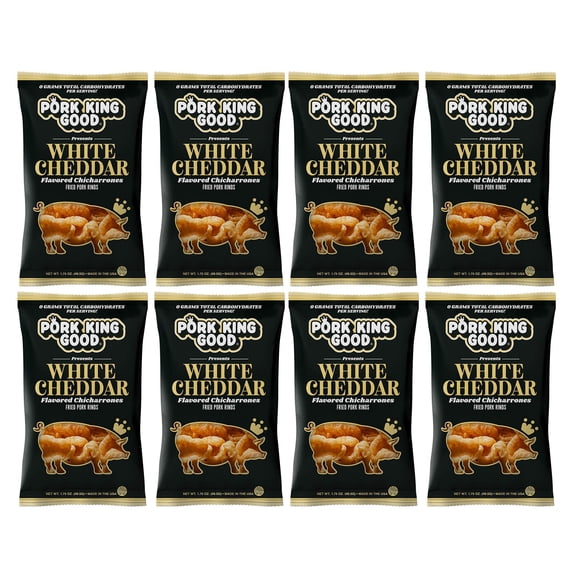 Pork King Good Pork Rings White Cheddar 7 oz (Pack Of 6)