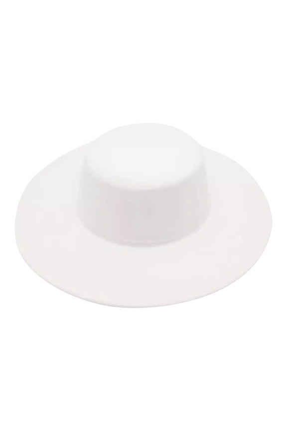 Pork-Pie-Fedora-Hat Wide Brim Felt Flat-Top-Boater Hat for Men Women