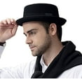 thumbnail image 1 of Pork Pie Hat Wool Felt Men's Porkpie Breaking Bad Hats Flat Top Mens Fedora, 1 of 5