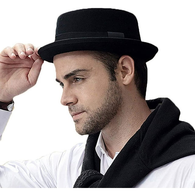 Pork Pie Hat Wool Felt Men's Porkpie Breaking Bad Hats Flat Top Mens