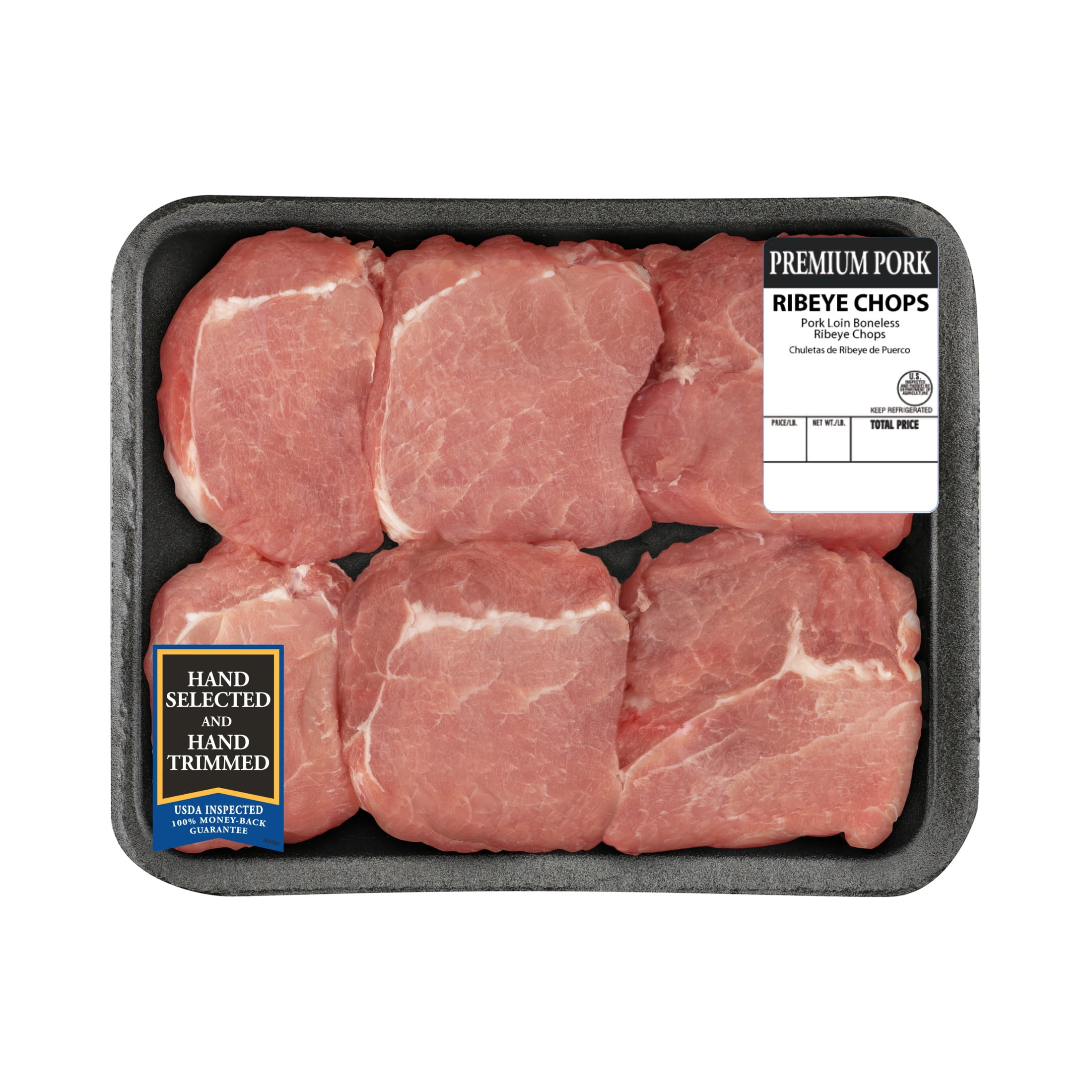 Pork Ribeye Chops Boneless, 2.0 - 3.3 lb Tray