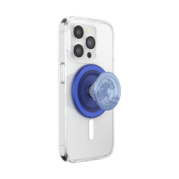 PopSockets Phone Grip for MagSafe, Magnetic Holder, Phone Stand, Blue - Translucent Ocean