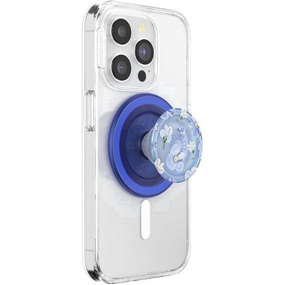 PopSockets Phone Grip for MagSafe, Magnetic Holder, Phone Stand, Light Blue - Blue Fields