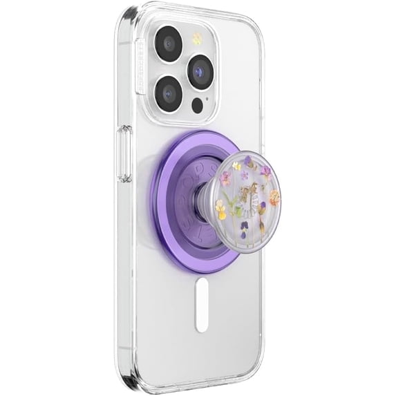 PopSockets Phone Grip for MagSafe, Magnetic Holder, Phone Stand, Lavender - Purple Fields