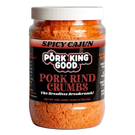 Pork Rind Crumbs, Spicy Cajun Style, 12 oz (340 g), Pork King Good