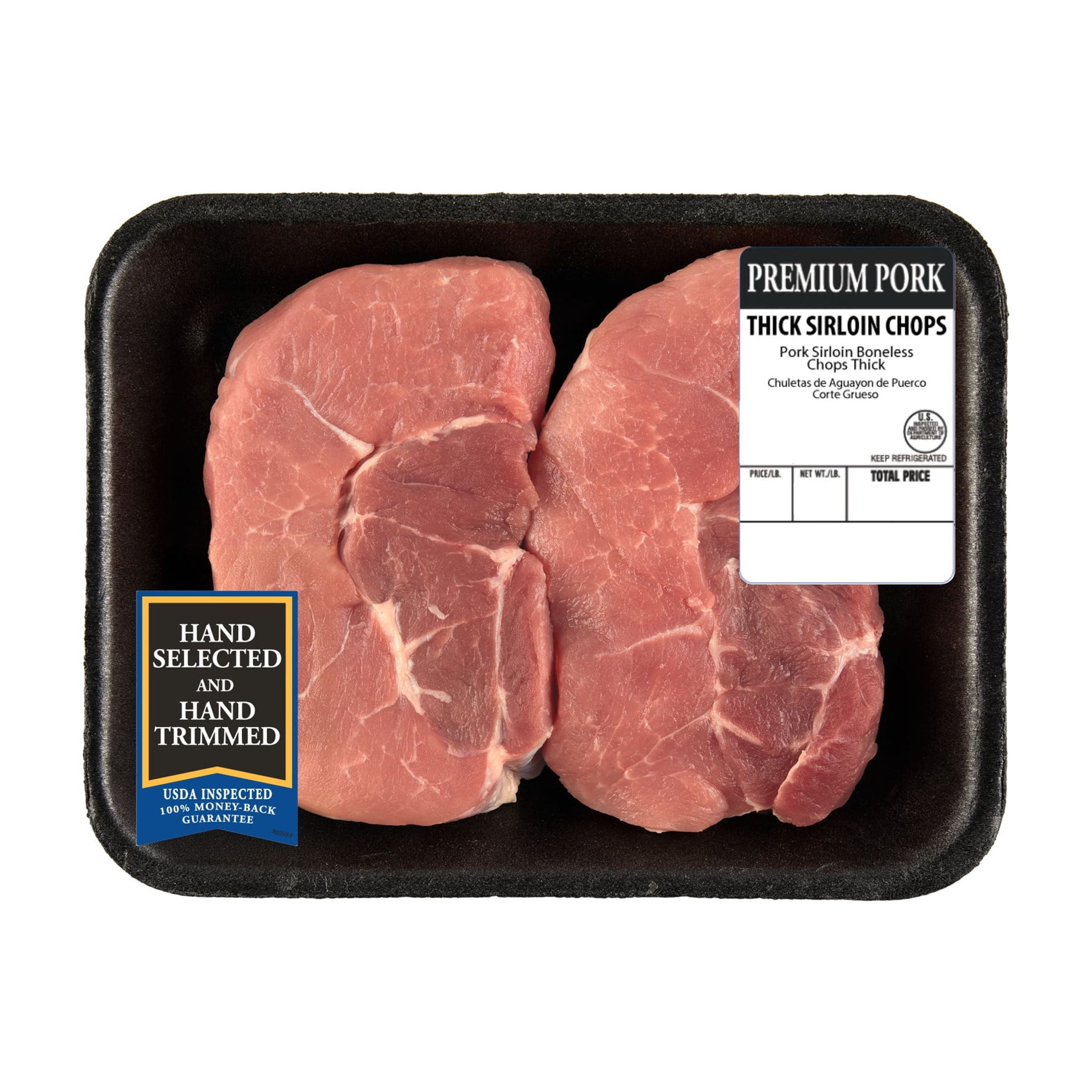 Pork Sirloin Chops, Thick, Boneless, 1.13 - 1.69 lb