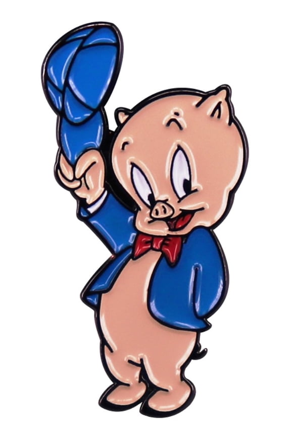 Porky Pig Cartoon Character 1 Inch Tall Enamel Metal Pin