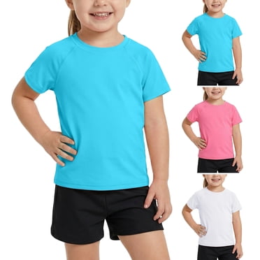 Poroka Girls 3-Piece Rash Guard Set UPF 50  Sun Protection Quick Dry Swim Shirt & Shorts Bathing Suit for Toddler Little Girls