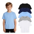 thumbnail image 1 of Poroka Boys 5-Pack Cotton T-Shirts Soft Short Sleeve Crew Neck Solid Basic Tees for School, Play, Everyday Wear, 1 of 10