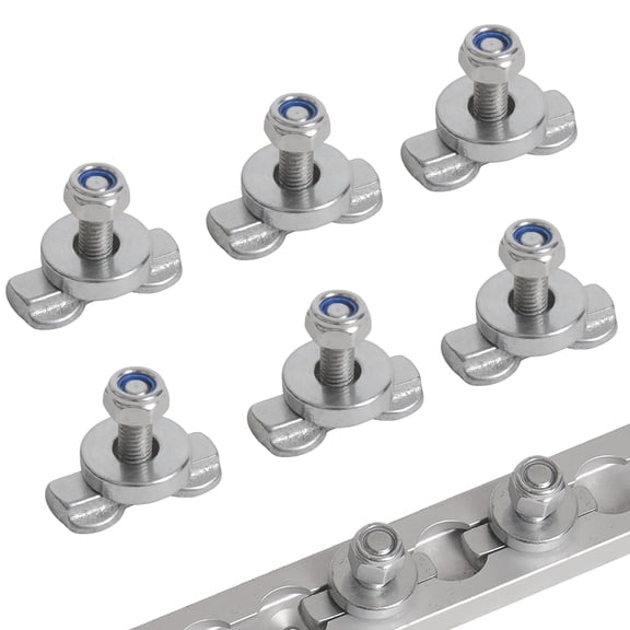 Porotmotor L Track Double Lug Threaded Stud Nut Fitting M8 6PCS