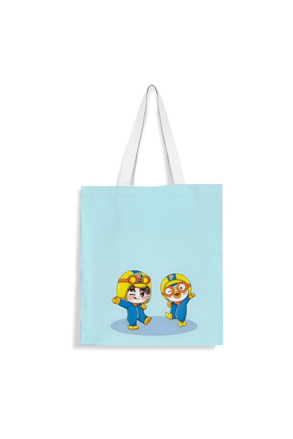 Pororo The Little Penguin handbag 13.815.8 inches made of canvas material durable and stylish showcasing personal style