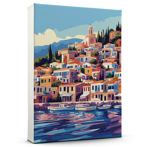Poros Canvas Print, Greece Canvas Wall Art, Poros Decor Travel Canvas, Greece Travel Gift, Housewarming Gift - 99AZ1106