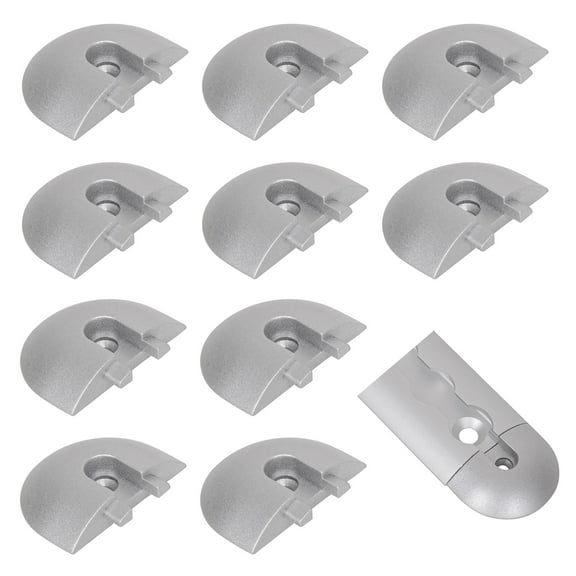 Porotmotor Cargo Angled End Cap for L Track End Plug Cap Enclosed Round Silver 10Pack