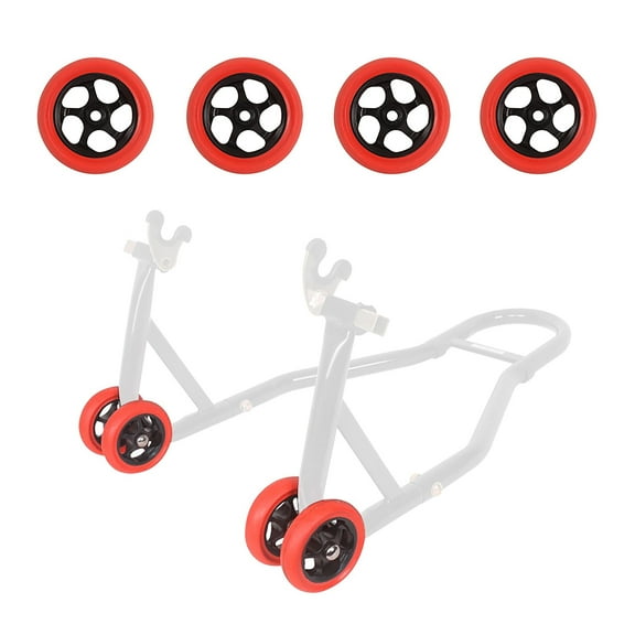 Porotmotor Motorcycle Front Rear Stand Wheels Replacement 4PC Tyres in Red