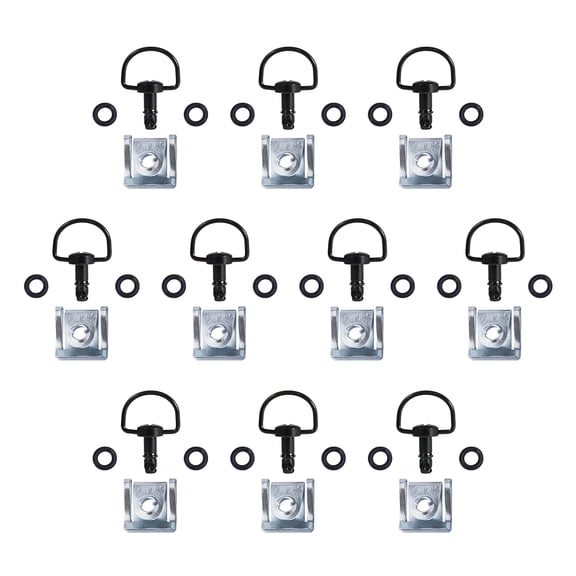 Porotmotor Motorcycle Race Fasteners Quick Release D-Ring 1/4 Turn Clip 10pcs 14mm Dark Black