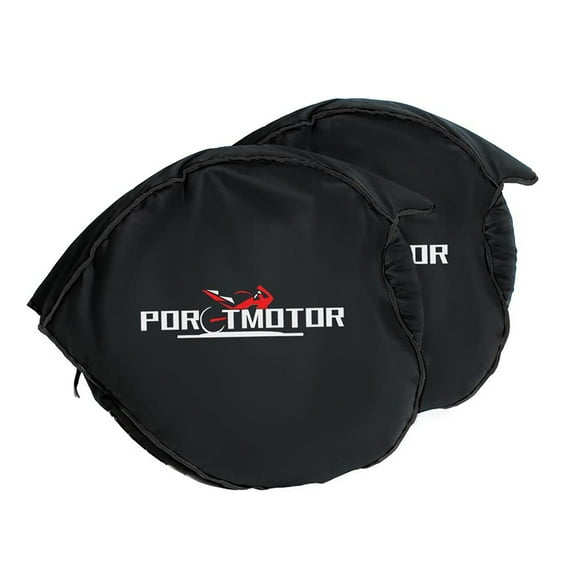 Porotmotor Motorcycle Tire Warmer fasten heating Windstop Tyre Cover Windbreak Tire Cover Case Winter 17 inch in Black