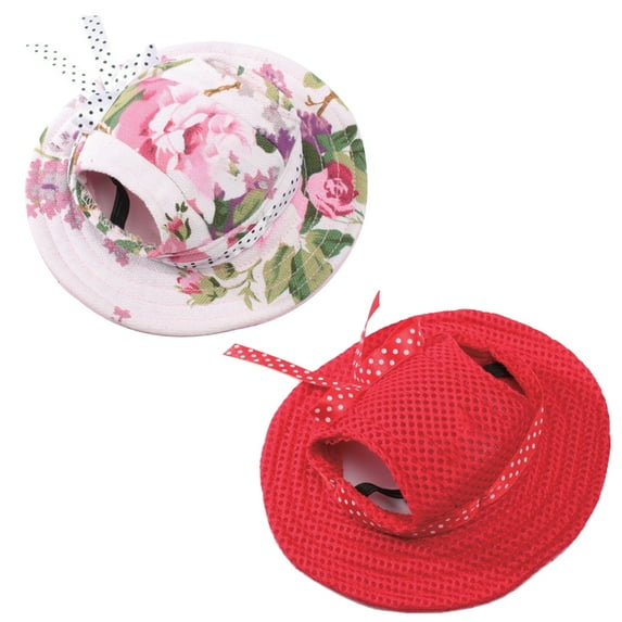 Porous Mesh Dog Hat with Round Brim for Pet Fashion