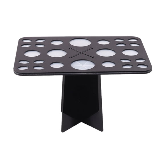 Yiran Acrylic Makeup Brush Drying Rack, 26 Holes Round, Black, 1 Pack
