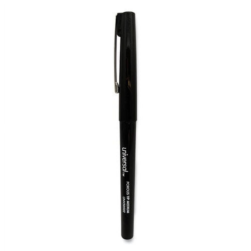 Porous Point Pen, Stick, Medium 0.7 Mm, Black Ink, Black Barrel, Dozen | Bundle of 10 Dozen
