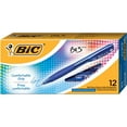 thumbnail image 1 of BIC® BU3 Grip Retractable Ballpoint Pens, Medium Point, 1.0 mm, Clear Barrel, Blue Ink, Pack Of 12, 1 of 3