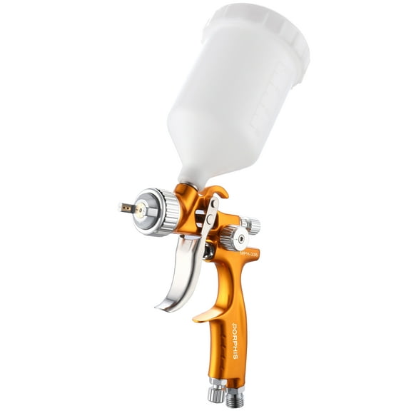 Porphis LVLP Automotive Refinishing Spray Gun MPH-338 0.8mm Nozzle Paint Spray Gun, Yellow