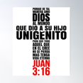 thumbnail image 1 of Porque De Tal Manera Amo Dios Al Mundo - Mensajes Biblicos Para Cristianos - Spanish Biblical Quotes For Christians Poster Wall Art, Modern Wall Decor For Living Room Bedroom, 8x12 UNFRAMED, 1 of 3