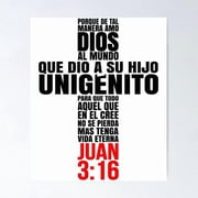 Porque De Tal Manera Amo Dios Al Mundo Mensajes Biblicos Para Cristianos Spanish Biblical Quotes For Christians Poster, Poster Only