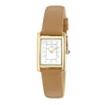 thumbnail image 1 of Karolina Satin Covered Genuine Leather Gold & Cognac Women's Diamond Watch 1082CKAL, 1 of 5