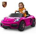thumbnail image 1 of Porsche 718 Kids Ride On Toy, Electric Car for Toddlers with Remote Control, 4 Wheel Suspension, Bluetooth, Music, LED, Safety Belts, Kids Sports Ride on Car for Toddler 3-6 Yrs Boys Girls Gifts, 1 of 9