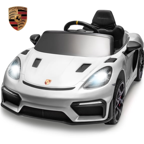 Porsche 718 Ride On Car for Kids, Electric Car for Toddlers with Remote Control, 4 Wheel Suspension, Bluetooth, Music, LED, Safety Belts, Ride on Toys for Toddler 3-6 Yrs Boys Girls Gifts