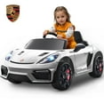 thumbnail image 1 of Porsche 718 Kids Ride On Toy, Electric Car for Toddlers with Remote Control, 4 Wheel Suspension, Bluetooth, Music, LED, Safety Belts, Kids Sports Ride on Car for Toddler 3-6 Yrs Boys Girls Gifts, 1 of 9