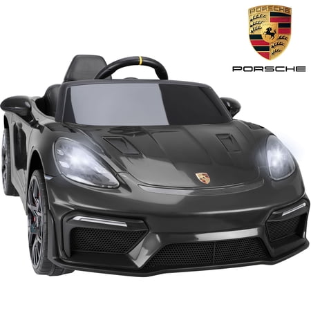 Porsche 718 Spyder 12V Powered Ride on Toys Car for Kids, 4 Wheel Suspension Ride on Cars with Remote Control, Bluetooth, Music, LED, Safety Belts, Training Wheels, Electric Car for Kids Toddler 3-6