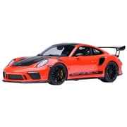 Porsche 911 991.2 GT3 RS Weissach Lava Orange with Carbon Hood and Top 1/18 Model Car by Autoart
