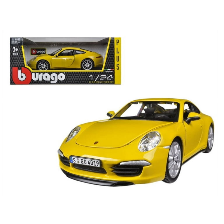 Porsche 911 (997) Carrera S Yellow 1/24 Diecast Car Model by Bburago 