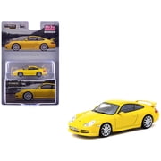 Porsche 911 GT3 996 Yellow "Global64" Series 1/64 Diecast Model Car by Tarmac Works