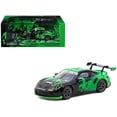 thumbnail image 1 of Porsche 911 GT3 Cup (992) "Fire Monkey Motorsport" Black & Green with Graphics "Hobby64" 1/64 Diecast Model Car by Tarmac Works, 1 of 5