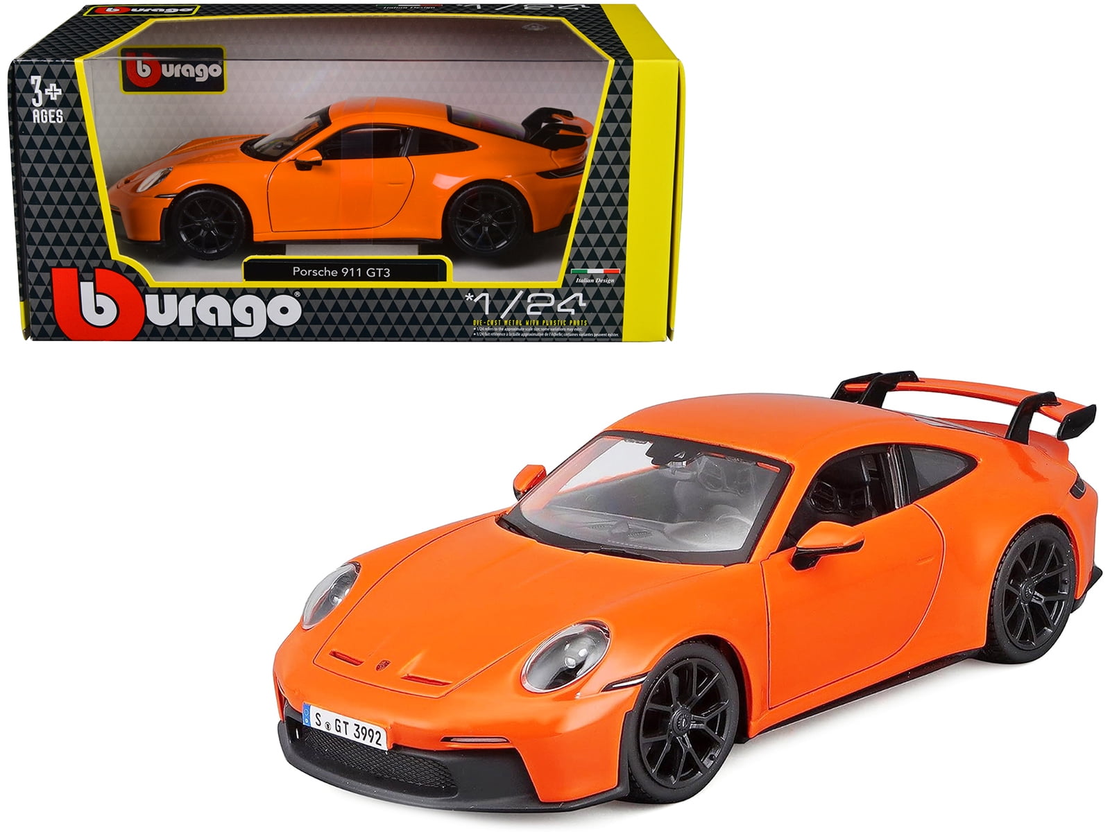 Porsche 911 GT3 Orange 1/24 Diecast Model Car by Bburago - Walmart.com