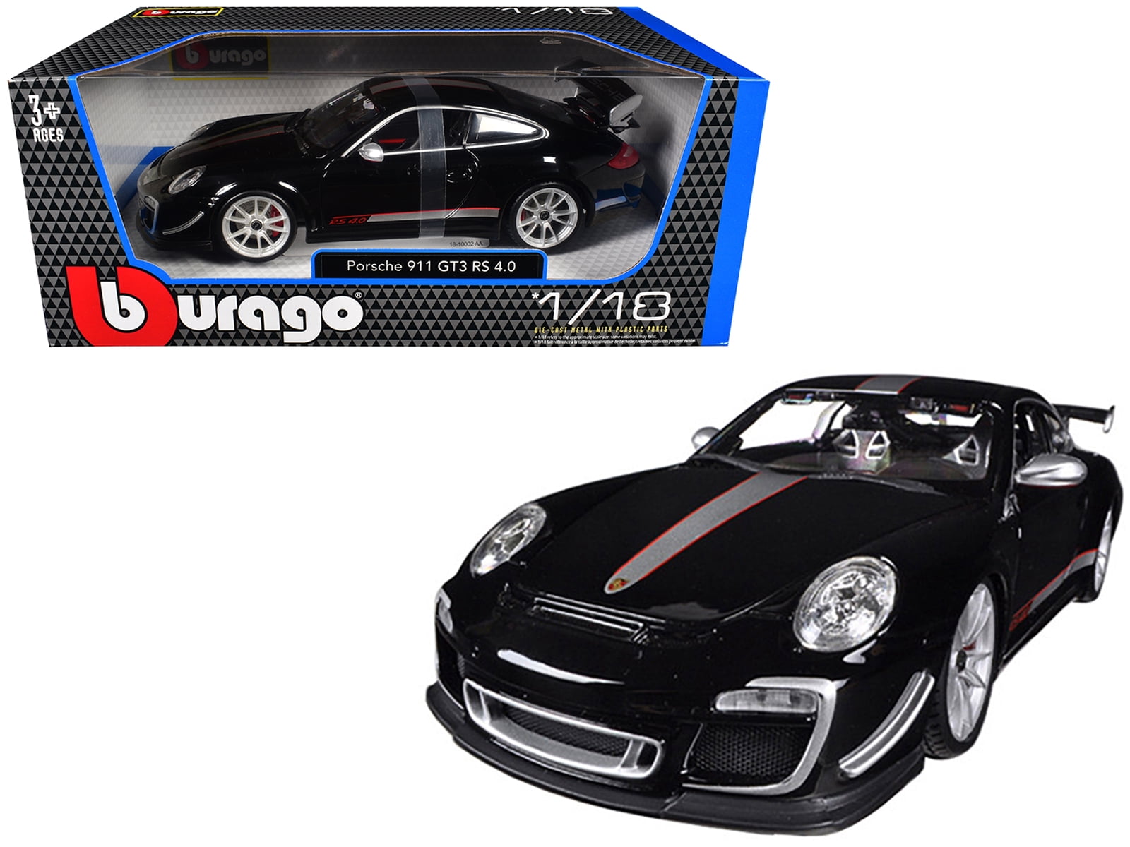 Bburago Porsche 911 GT3 RS 1/18 未開封・美品 Porsche 911 GT3 RS 4.0 Black 1/18 Diecast Model Car by