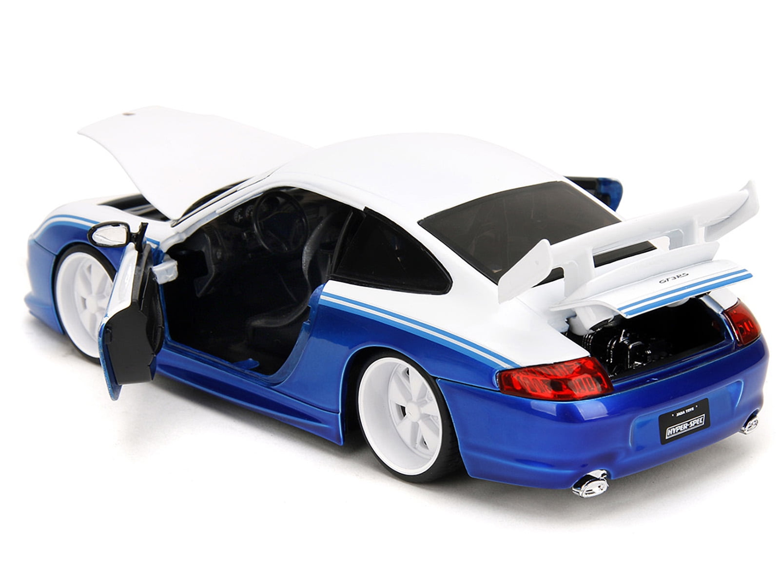 Voiture Miniature Jada Porsche 911 GT3 RS 996 - Échelle 1:24, Couleur Rouge, Série Hyper-Spec