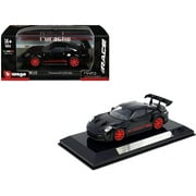 Porsche 911 GT3 RS Black with Red Stripes and Wheels Race Series 1/43 Diecast Model Car by Bburago