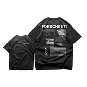 MYSTIC THREADS Porsche 911 Heritage Streetwear, Venture Fashion, porsche, Graphic, Perfect for Everyone, Unisex Comfort Tee T Shirt, Color: Black, Size: S