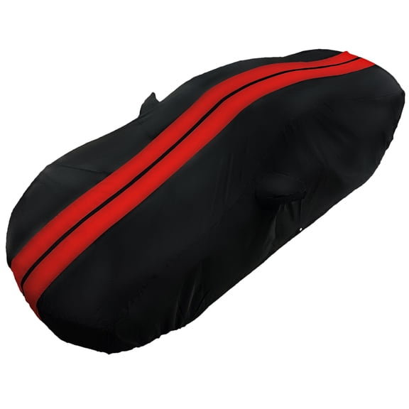 Porsche 911 Indoor/Outdoor Car Cover - Ultraguard Plus 300 Denier Water Resistant Protection for 2012-2024 Porsche 911 Carrera/Targa/4S/GTS/Turbo/Turbo S Black with Red Stripes