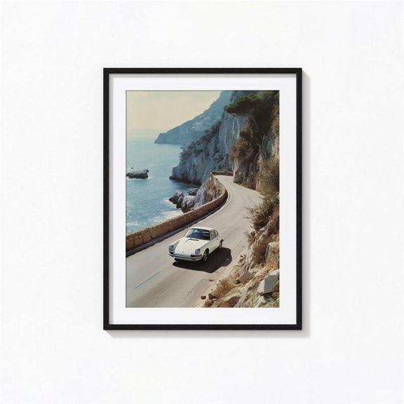 Porsche 911 Print, Amalfi Coast Italy, Porsche Wall Art, Luxury Car Wall Art, Vintage Print, Photography Prints, Museum Quality Photo Print UNFRAMED