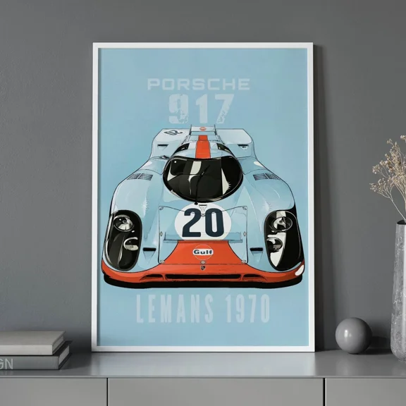 Porsche 917 Le Mans 1970 Poster Vintage Racing Motorsport Wall Art Home Decor Office Wall Art