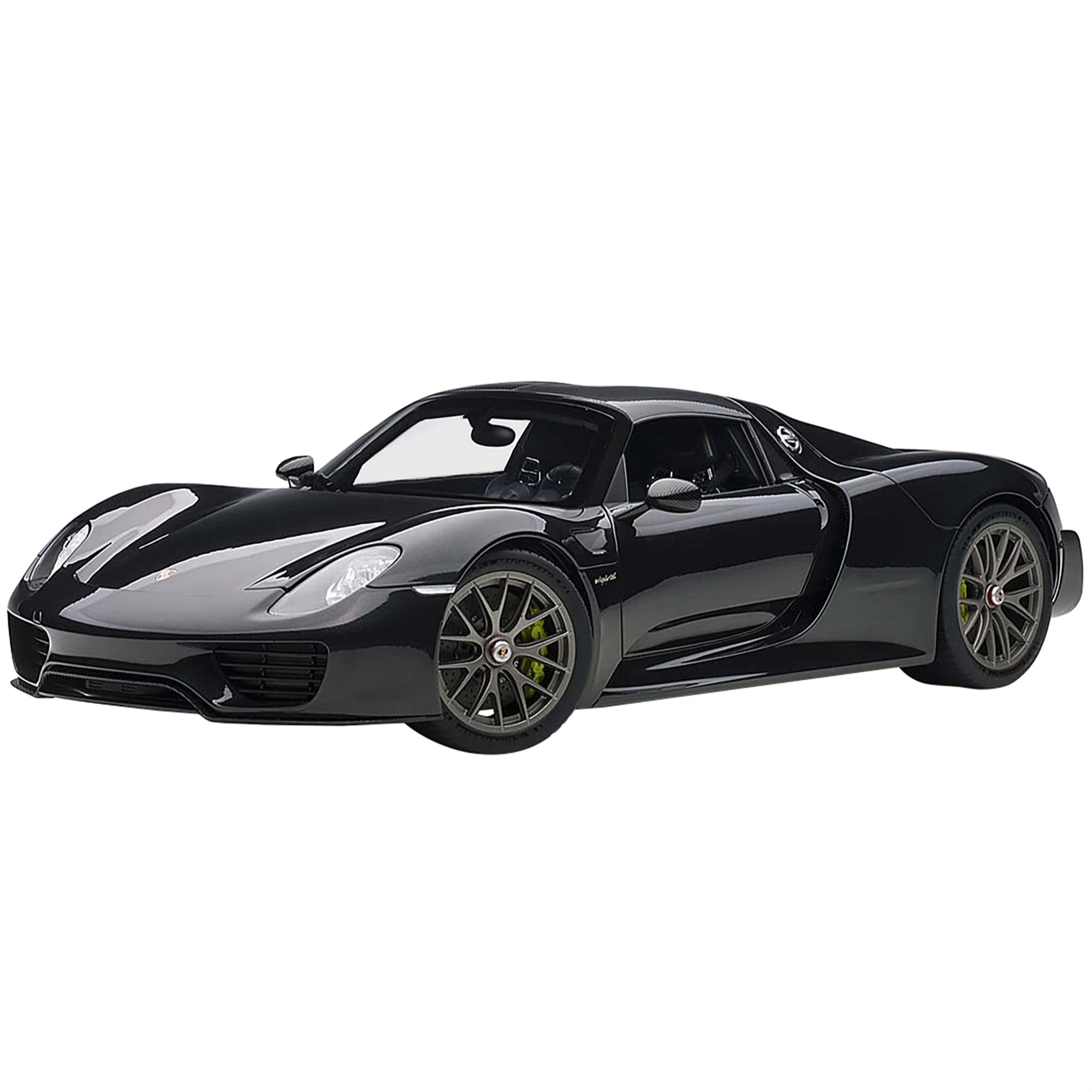 Porsche 918 Spyder Black Metallic 1/12 Scale Model Car