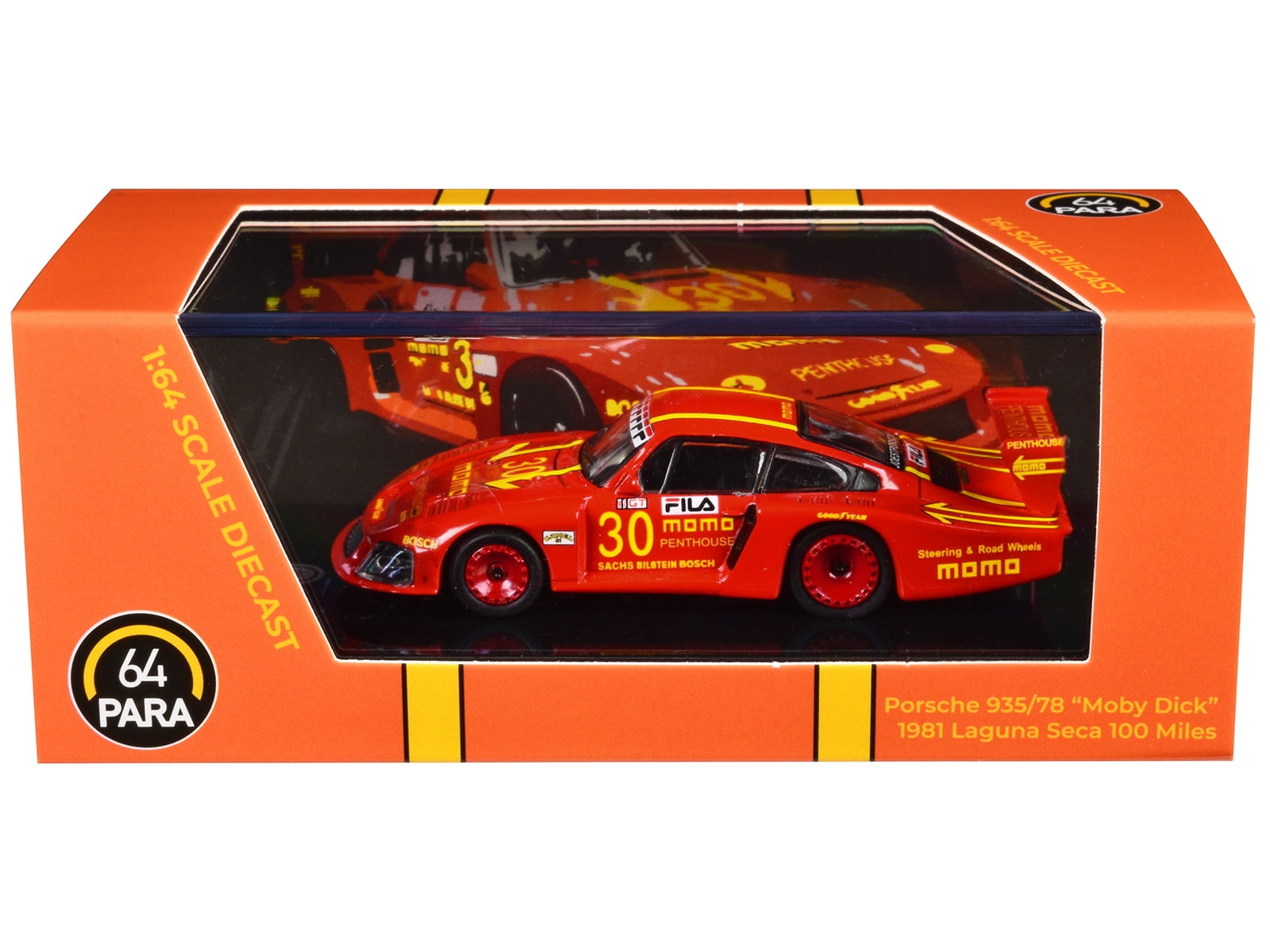 Porsche 935/78 "Moby Dick" #30 "Momo - Penthouse" "Laguna Seca 100 Miles" (1981) 1/64 Diecast Model Car by Paragon